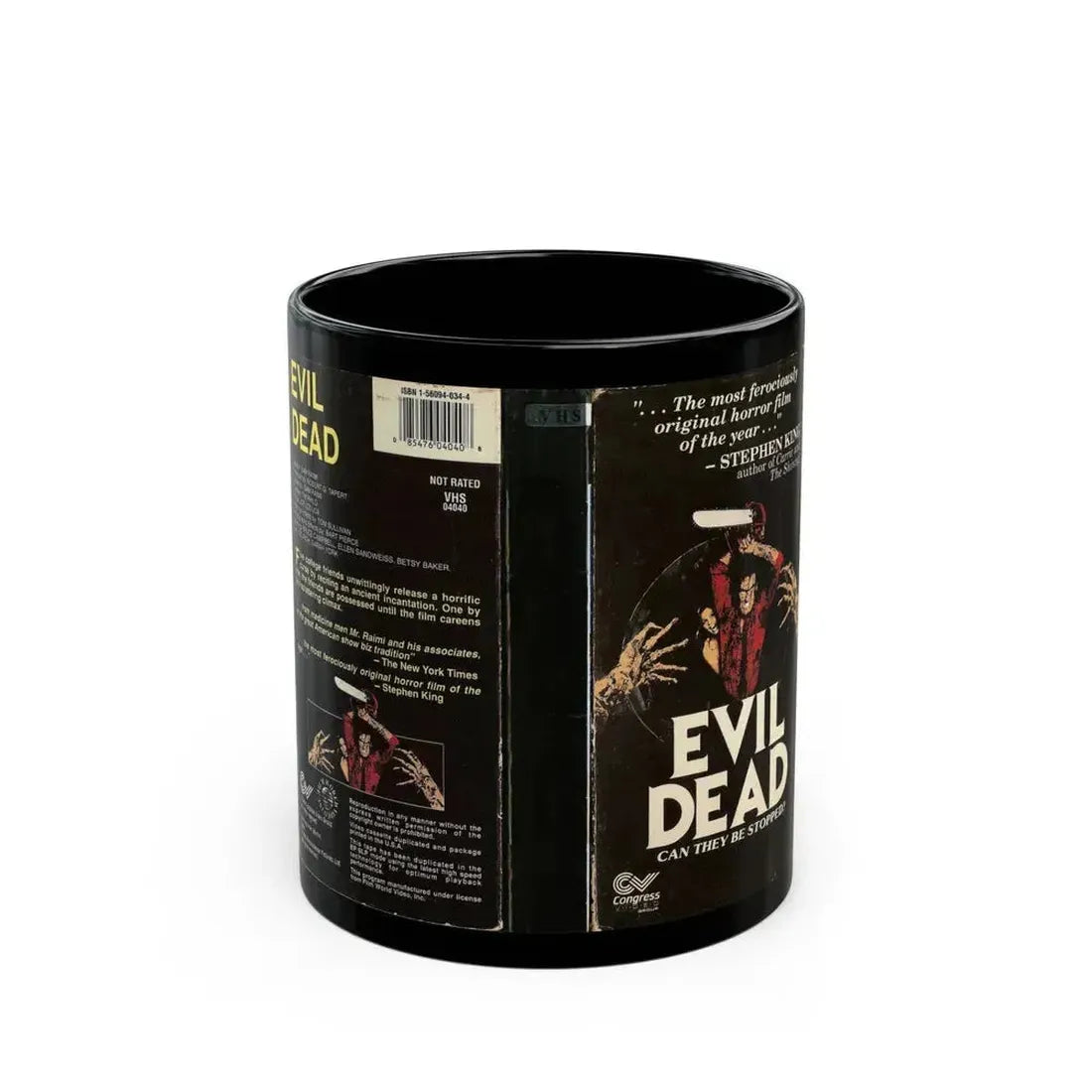 EVIL DEAD CONGRESS VIDEO (VHS COVER) - Black Coffee Mug 11oz - Go Mug Yourself