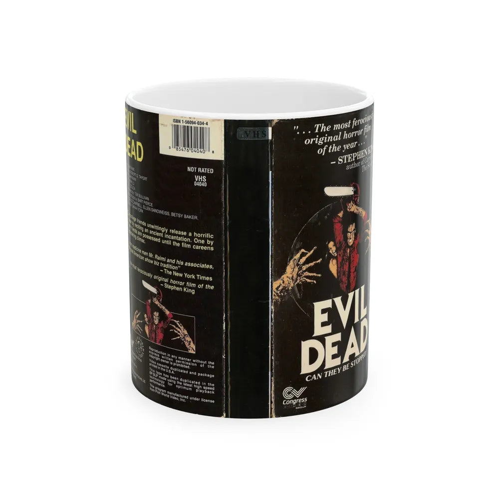 EVIL DEAD CONGRESS VIDEO (VHS COVER) - White Coffee Mug-11oz-Go Mug Yourself