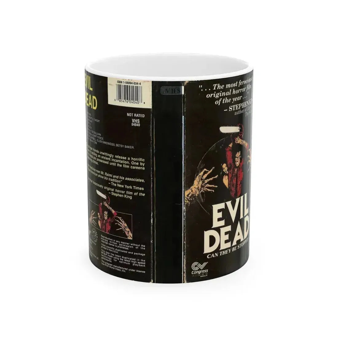 EVIL DEAD CONGRESS VIDEO (VHS COVER) - White Coffee Mug 11oz - Go Mug Yourself