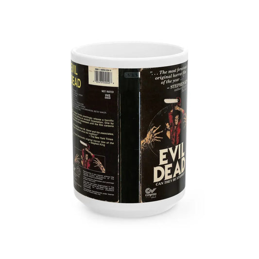 EVIL DEAD CONGRESS VIDEO (VHS COVER) - White Coffee Mug-15oz-Go Mug Yourself