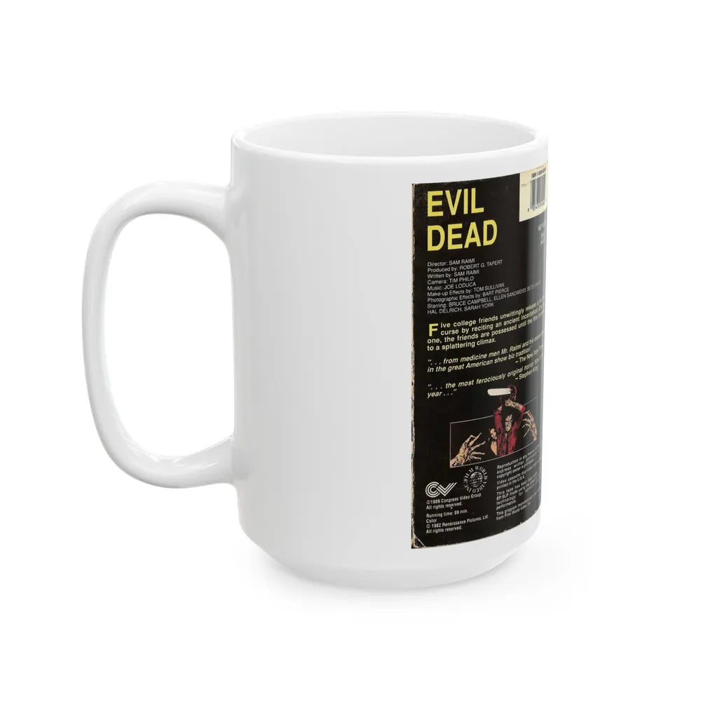 EVIL DEAD CONGRESS VIDEO (VHS COVER) - White Coffee Mug-Go Mug Yourself