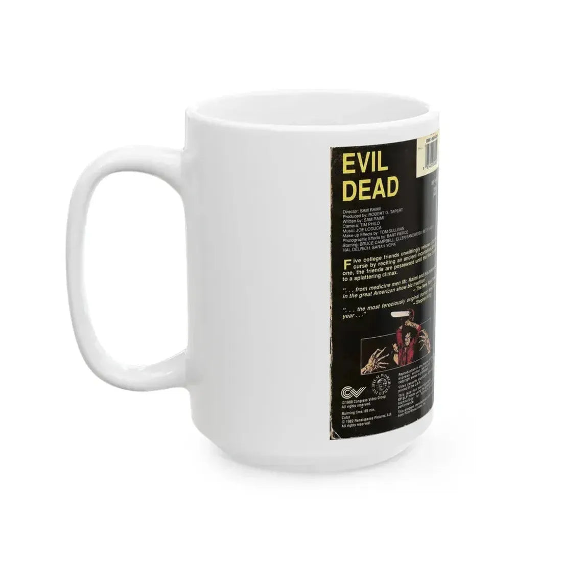 EVIL DEAD CONGRESS VIDEO (VHS COVER) - White Coffee Mug - Go Mug Yourself