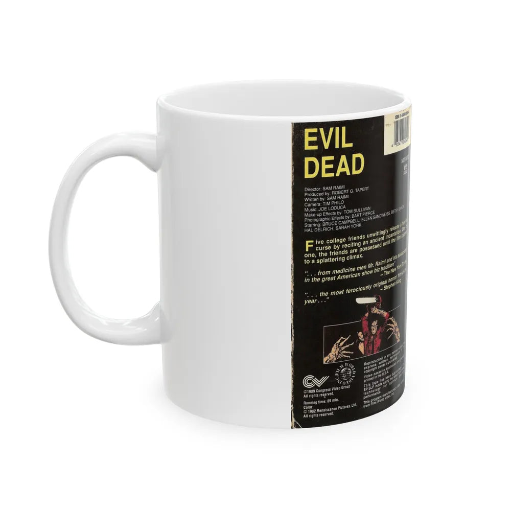 EVIL DEAD CONGRESS VIDEO (VHS COVER) - White Coffee Mug-Go Mug Yourself