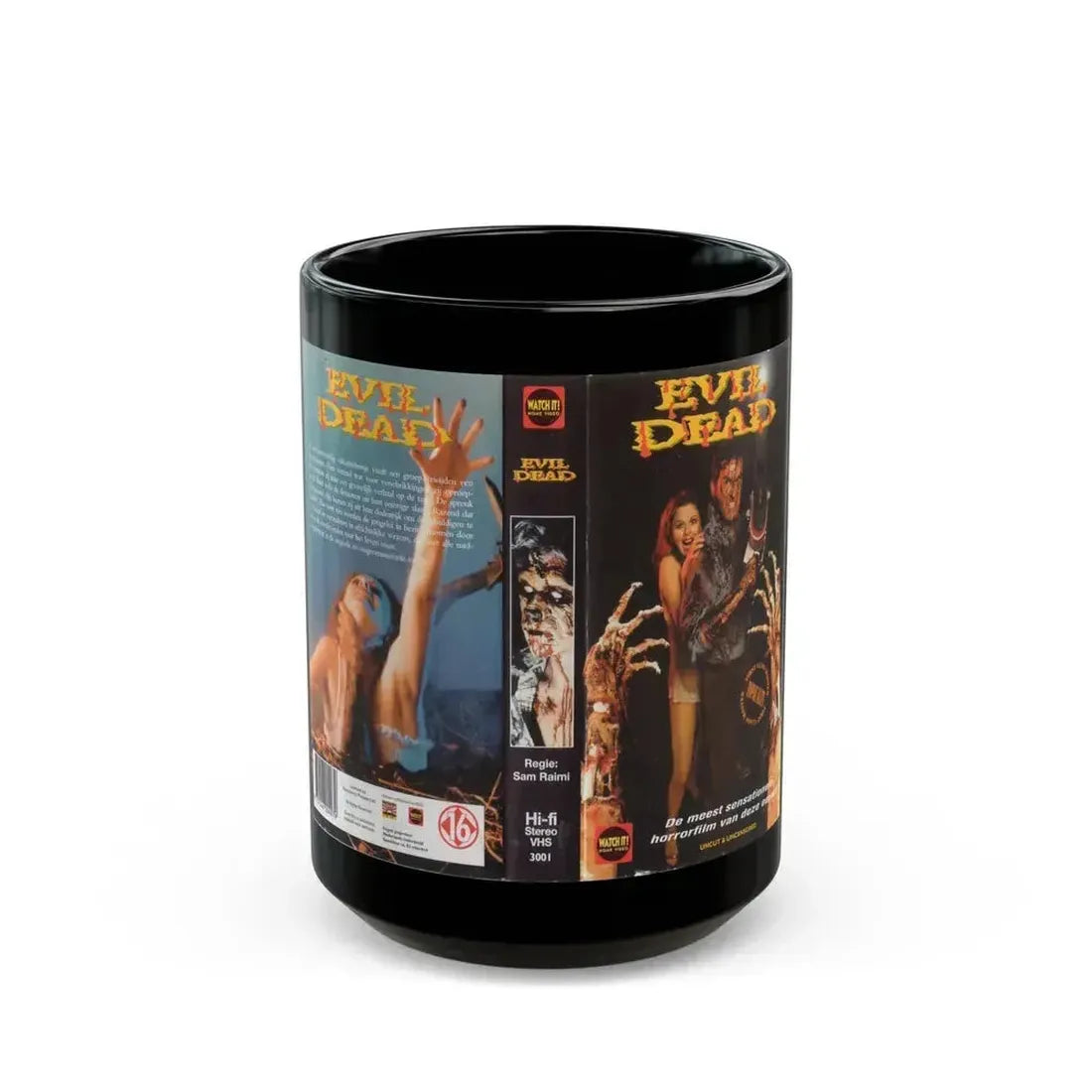 EVIL DEAD GERMAN (VHS COVER) - Black Coffee Mug 15oz - Go Mug Yourself