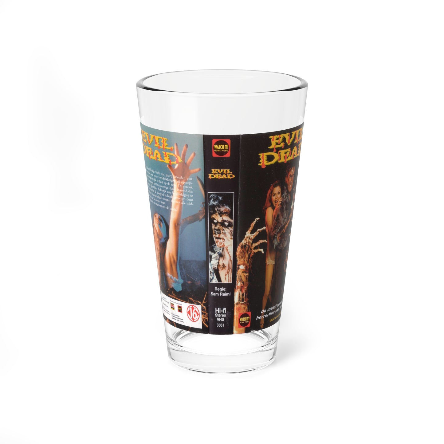 EVIL DEAD GERMAN (VHS COVER) Pint Glass 16oz-16oz-Go Mug Yourself