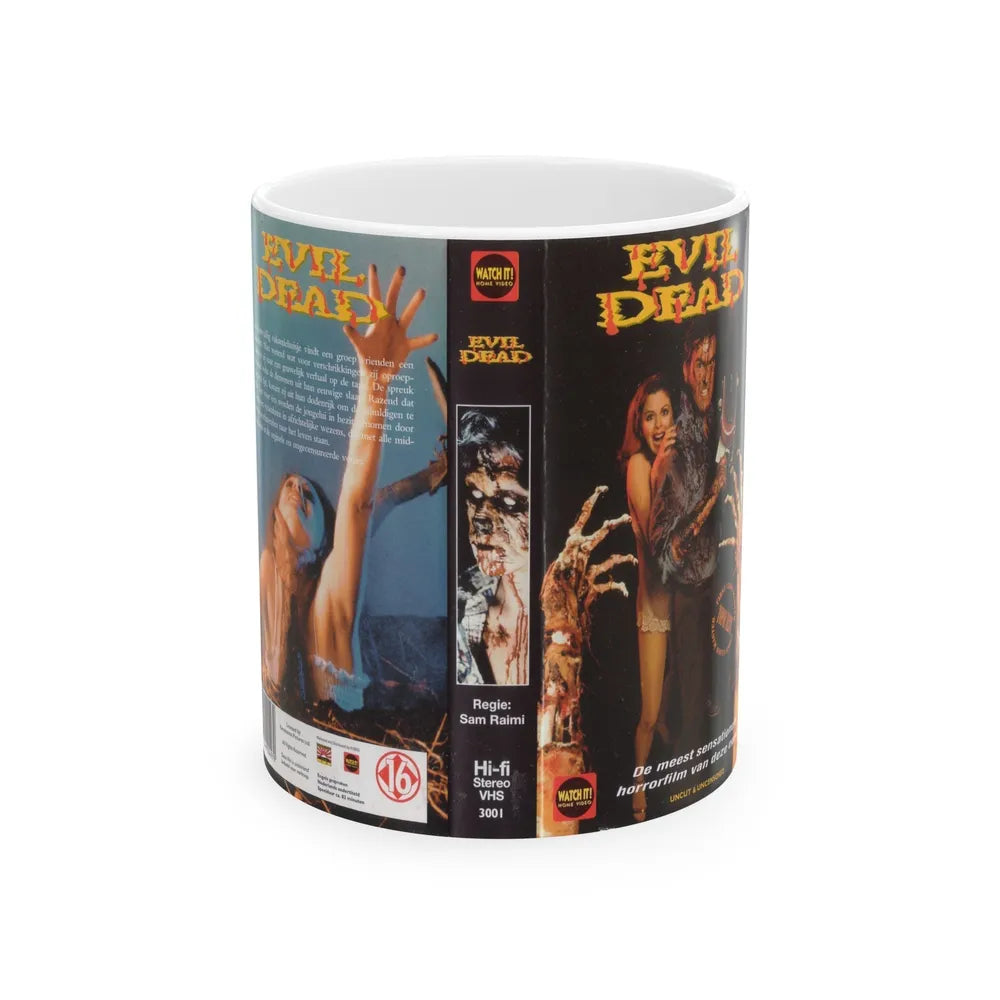 EVIL DEAD GERMAN (VHS COVER) - White Coffee Mug-11oz-Go Mug Yourself