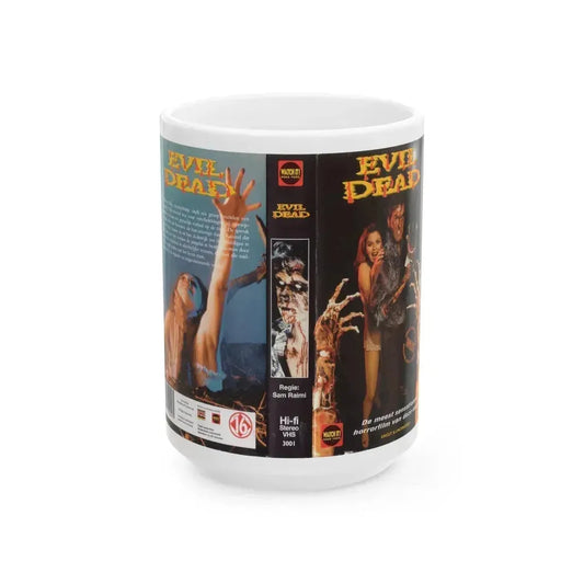EVIL DEAD GERMAN (VHS COVER) - White Coffee Mug 15oz - Go Mug Yourself