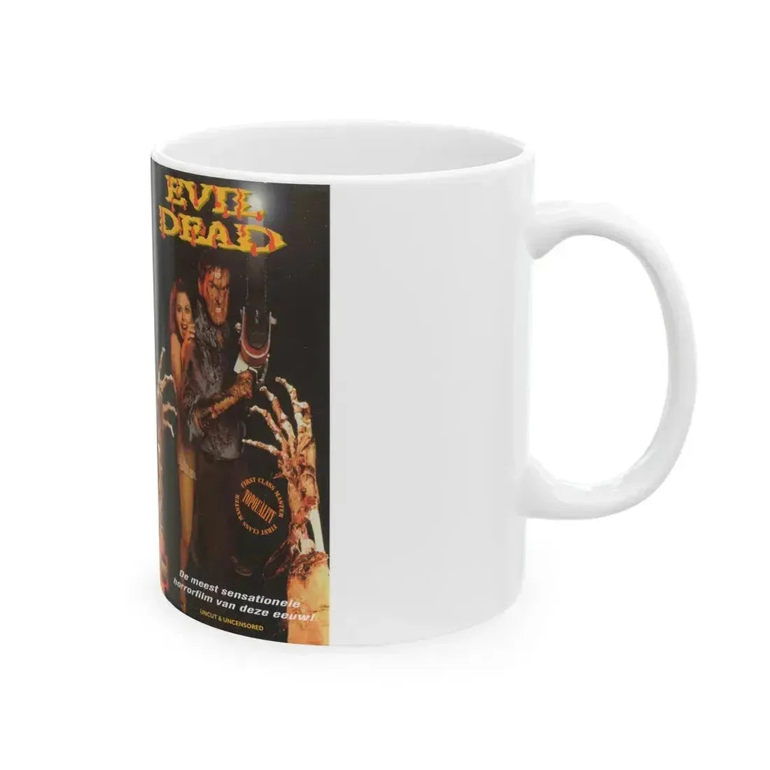 EVIL DEAD GERMAN (VHS COVER) - White Coffee Mug - Go Mug Yourself