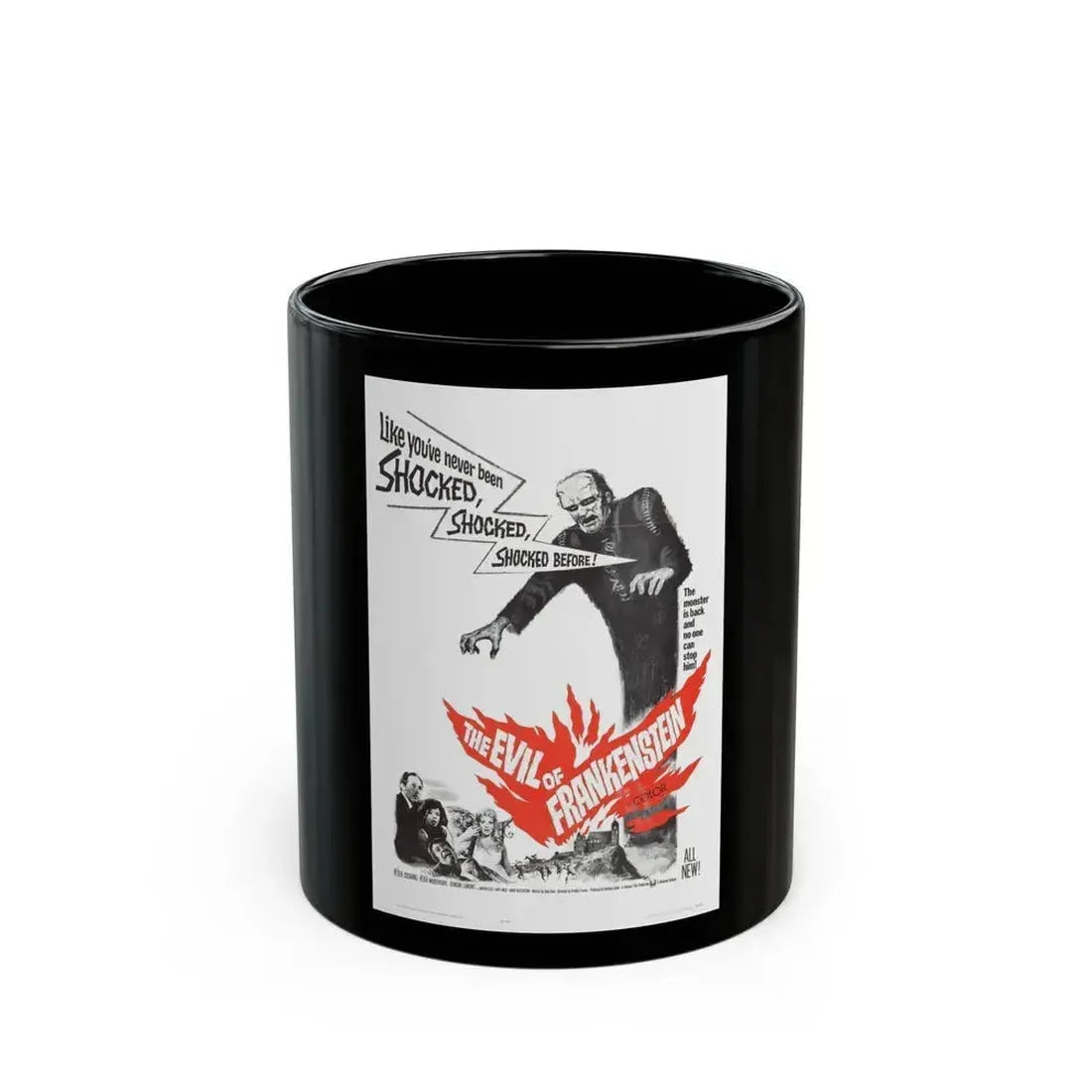 EVIL OF FRANKENSTEIN 1964 Movie Poster - Black Coffee Mug 11oz - Go Mug Yourself