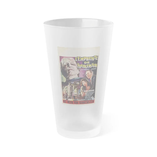 EVIL OF FRANKENSTEIN (BELGIAN) 1964 Movie Poster - Frosted Pint Glass 16oz-16oz-Frosted-Go Mug Yourself