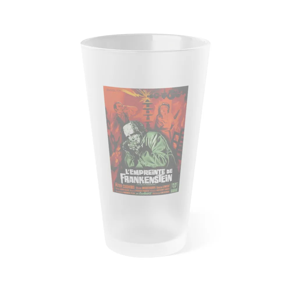 EVIL OF FRANKENSTEIN (FRENCH) 1964 Movie Poster - Frosted Pint Glass 16oz-16oz-Frosted-Go Mug Yourself