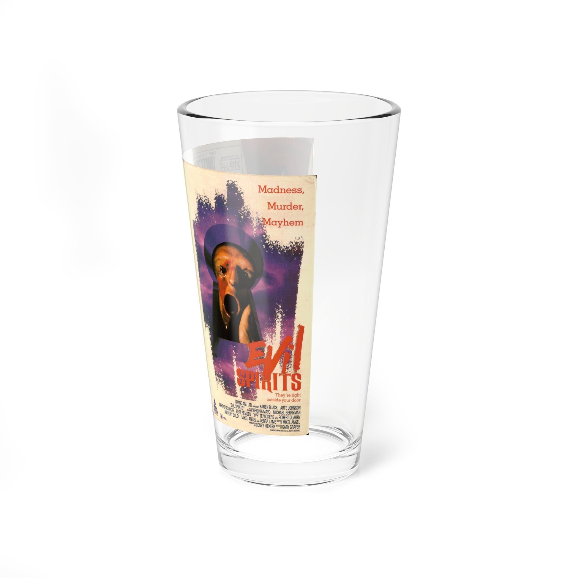 EVIL SPIRITS (VHS COVER) Pint Glass 16oz-Go Mug Yourself