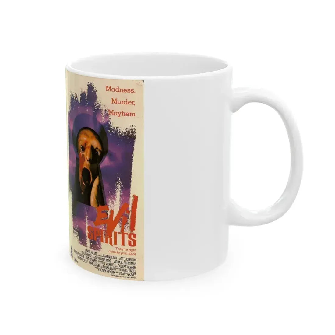 EVIL SPIRITS (VHS COVER) - White Coffee Mug - Go Mug Yourself