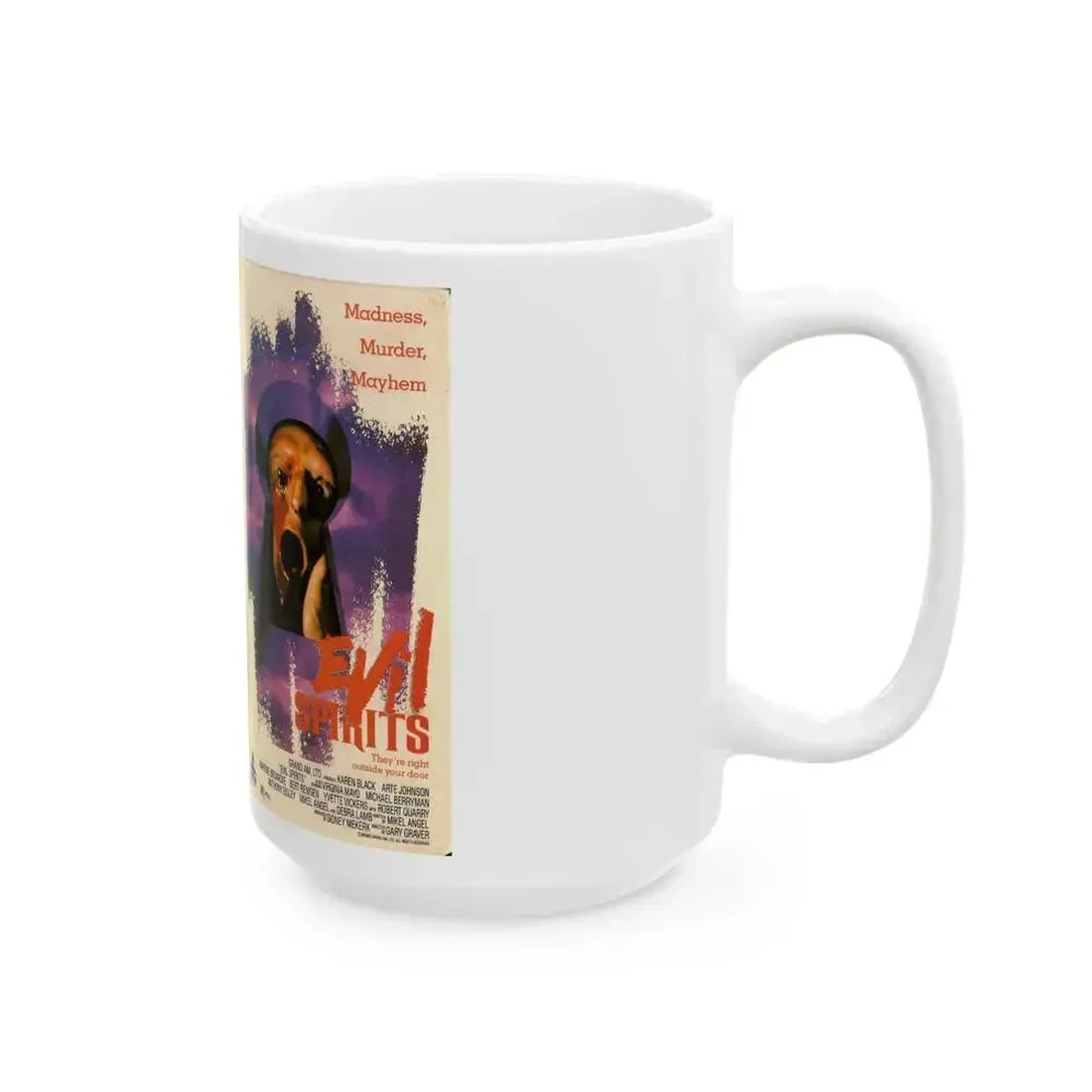 EVIL SPIRITS (VHS COVER) - White Coffee Mug - Go Mug Yourself