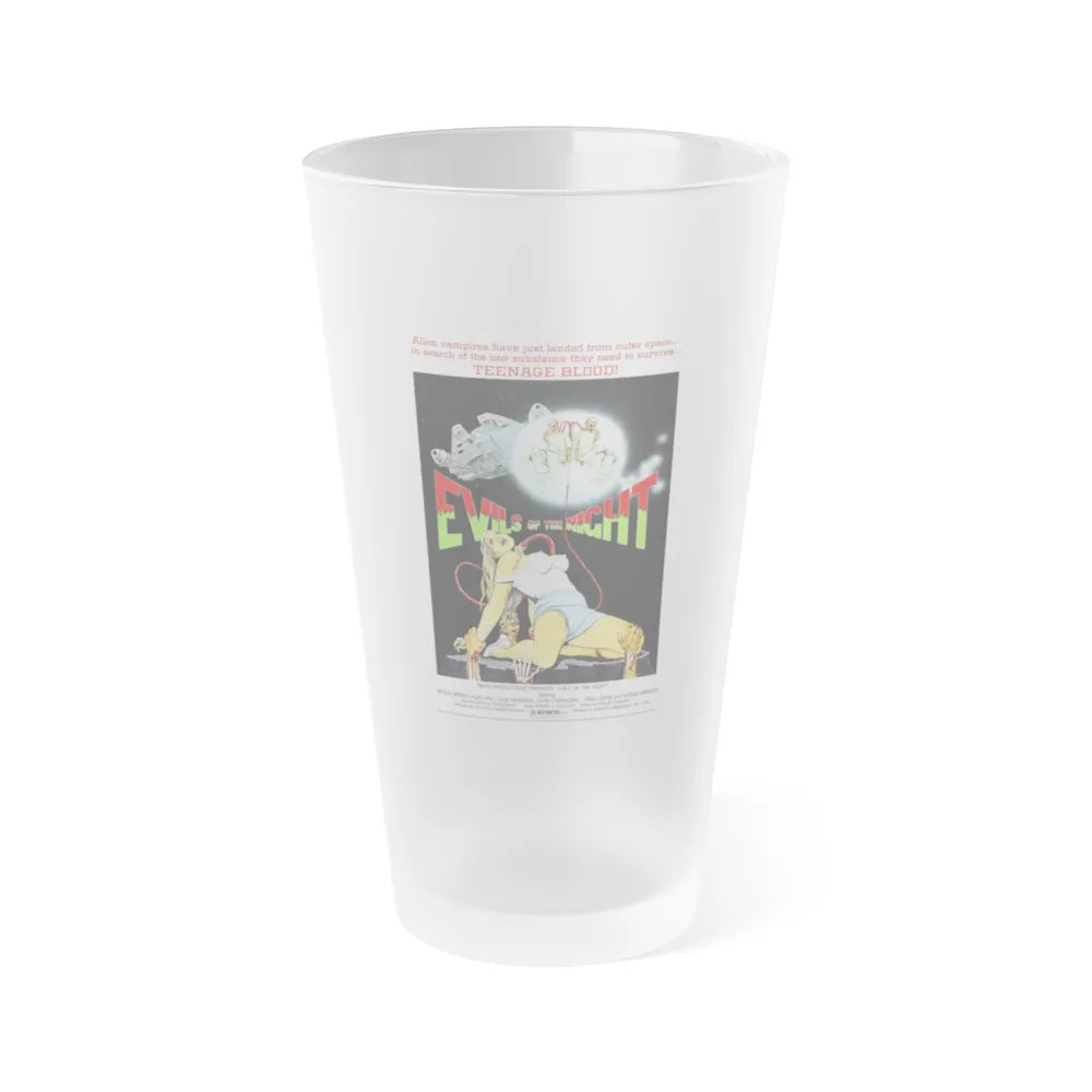 EVILS OF THE NIGHT 1985 Movie Poster - Frosted Pint Glass 16oz-16oz-Frosted-Go Mug Yourself