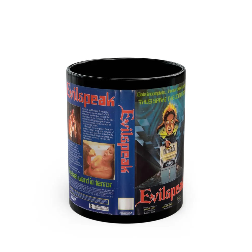 EVILSPEAK VERSION2 (VHS COVER) - Black Coffee Mug-11oz-Go Mug Yourself