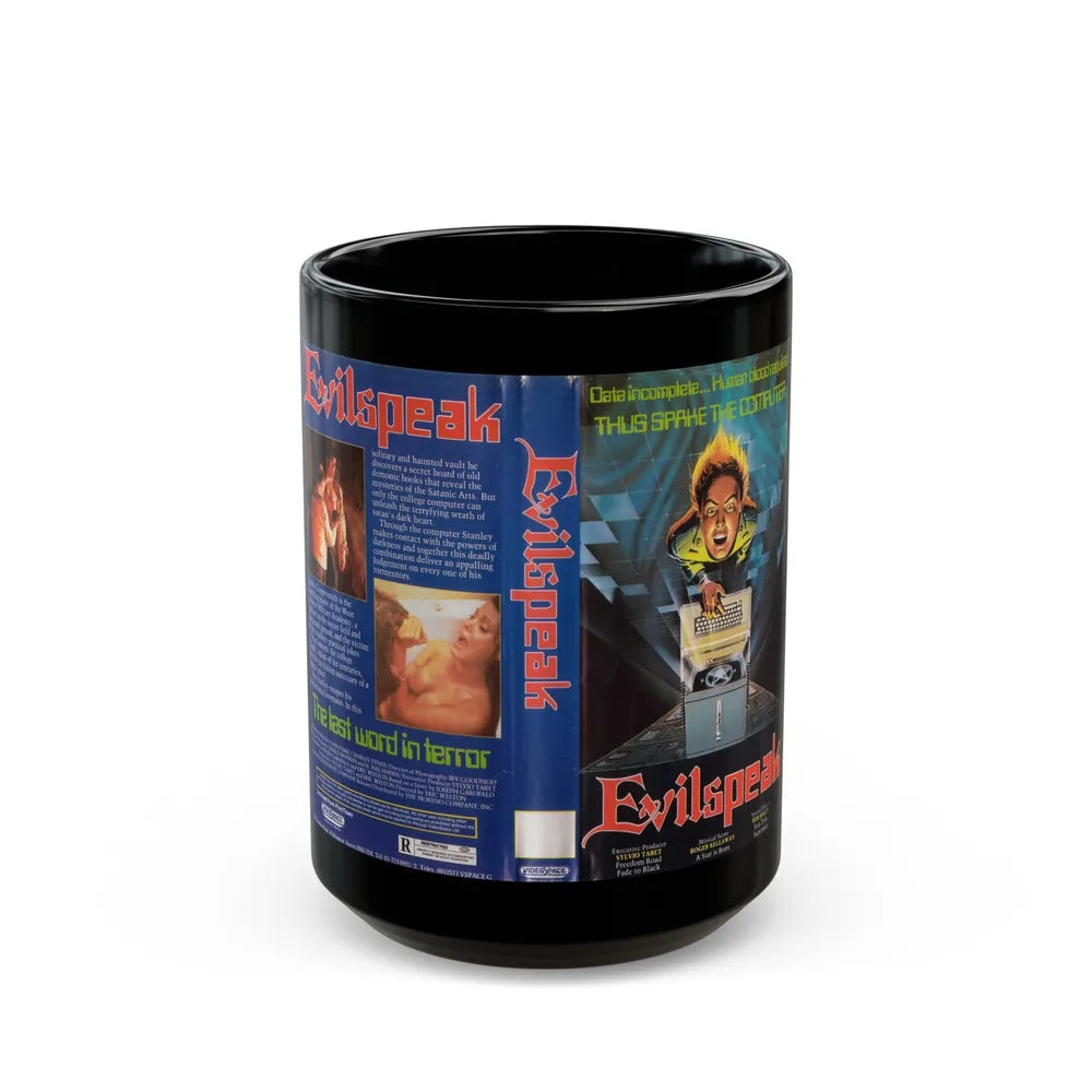 EVILSPEAK VERSION2 (VHS COVER) - Black Coffee Mug-15oz-Go Mug Yourself