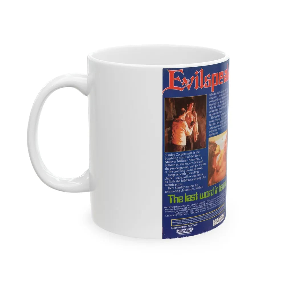 EVILSPEAK VERSION2 (VHS COVER) - White Coffee Mug-Go Mug Yourself