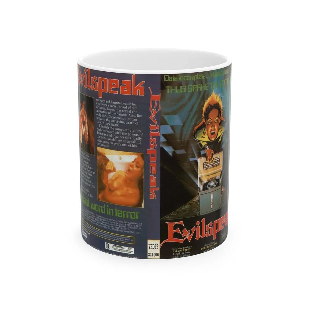 EVILSPEAK (VHS COVER) - White Coffee Mug-11oz-Go Mug Yourself