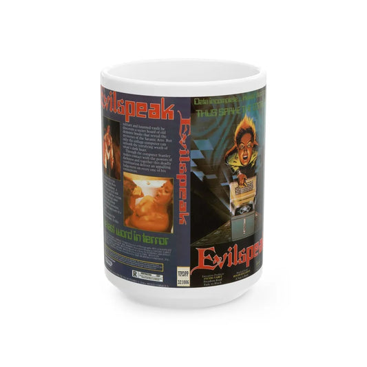 EVILSPEAK (VHS COVER) - White Coffee Mug-15oz-Go Mug Yourself