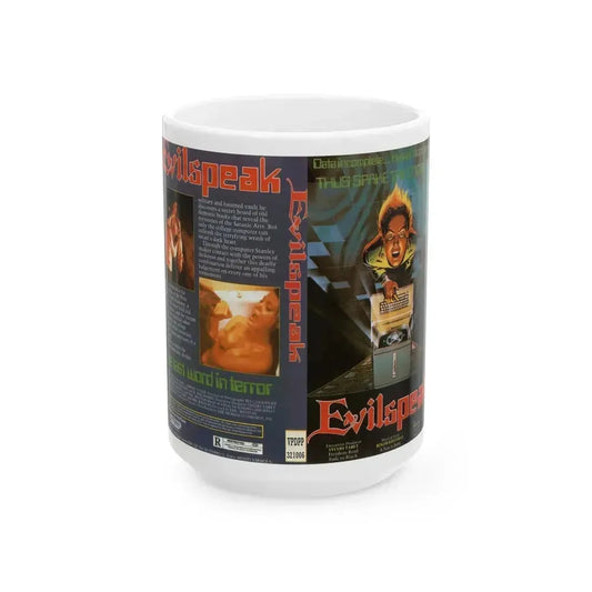EVILSPEAK (VHS COVER) - White Coffee Mug 15oz - Go Mug Yourself