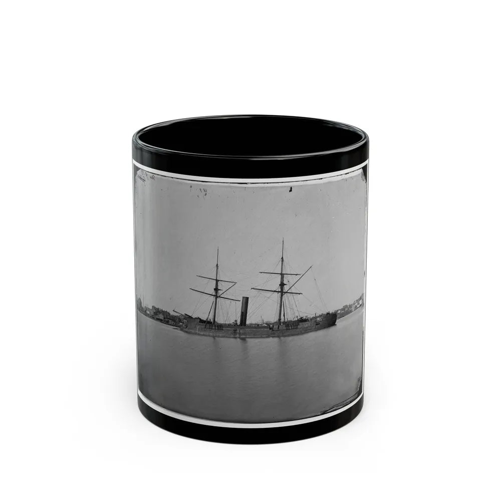 Ex-Confederate Iron-Clad Ram Stonewall At Anchor; Us Capitol In The Background (U.S. Civil War) Black Coffee Mug-11oz-Go Mug Yourself