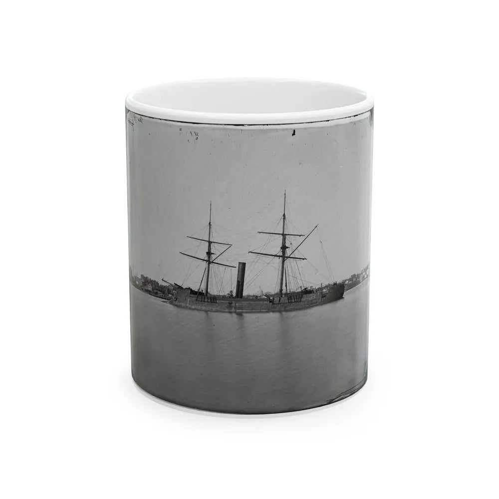 Ex-Confederate Iron-Clad Ram Stonewall At Anchor; Us Capitol In The Background (U.S. Civil War) White Coffee Mug-11oz-Go Mug Yourself