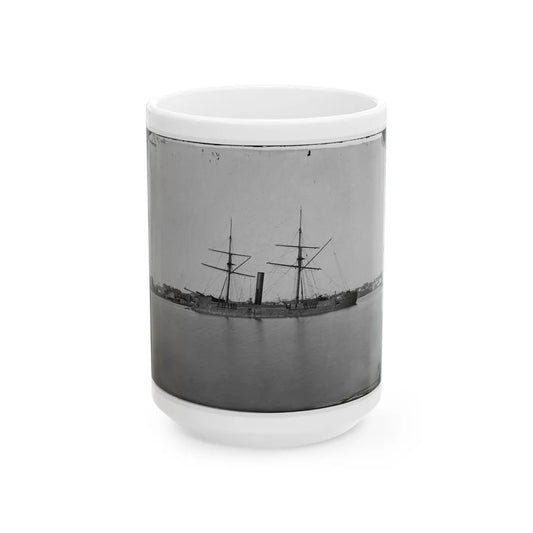 Ex-Confederate Iron-Clad Ram Stonewall At Anchor; Us Capitol In The Background (U.S. Civil War) White Coffee Mug-15oz-Go Mug Yourself