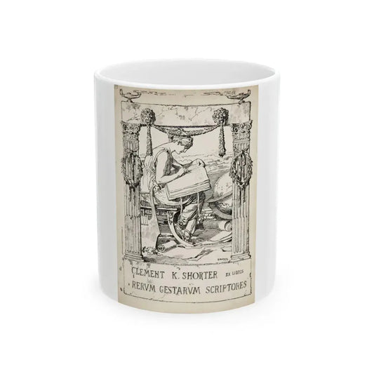 Ex Libris plate illustration - White Coffee Mug 11oz - Go Mug Yourself