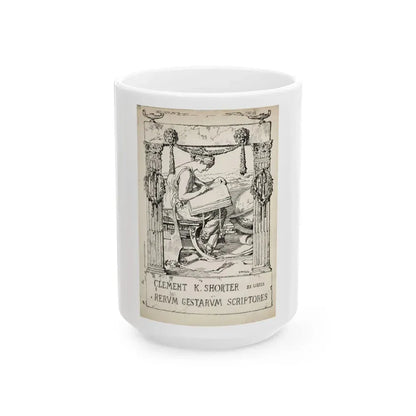 Ex Libris plate illustration - White Coffee Mug 15oz - Go Mug Yourself