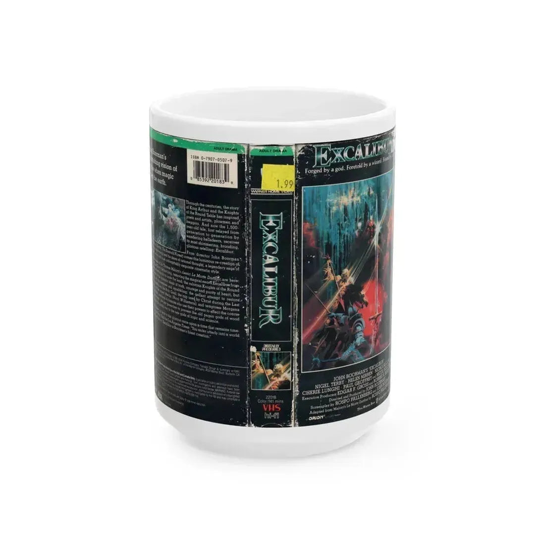 EXCALIBUR (VHS COVER) - White Coffee Mug 15oz - Go Mug Yourself