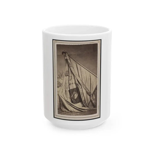 Excelsior Banner Awarded To The 50th Illinois Infantry Regiment As First Prize In A Drill Competition (U.S. Civil War) White Coffee Mug 15oz - Go Mug Yourself