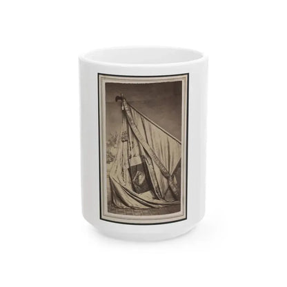 Excelsior Banner Awarded To The 50th Illinois Infantry Regiment As First Prize In A Drill Competition (U.S. Civil War) White Coffee Mug 15oz - Go Mug Yourself