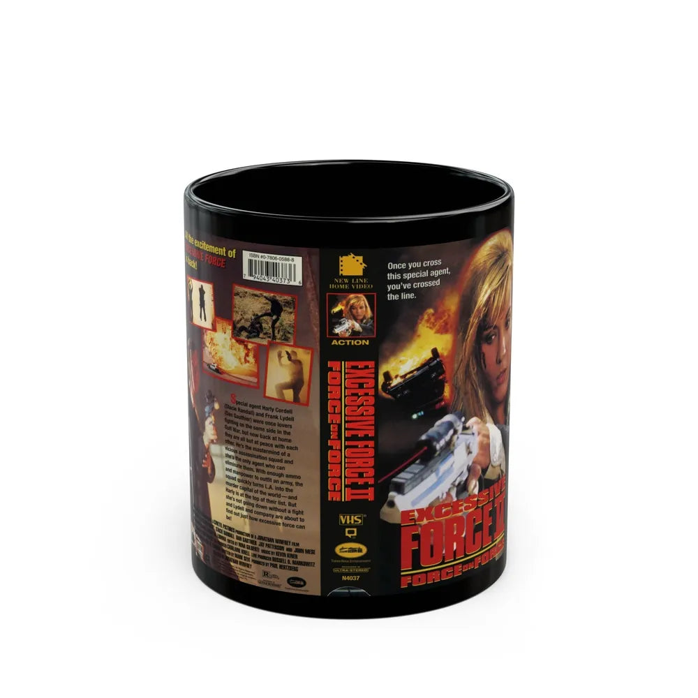 EXCESSIVE FORCE 2 (VHS COVER) - Black Coffee Mug-11oz-Go Mug Yourself