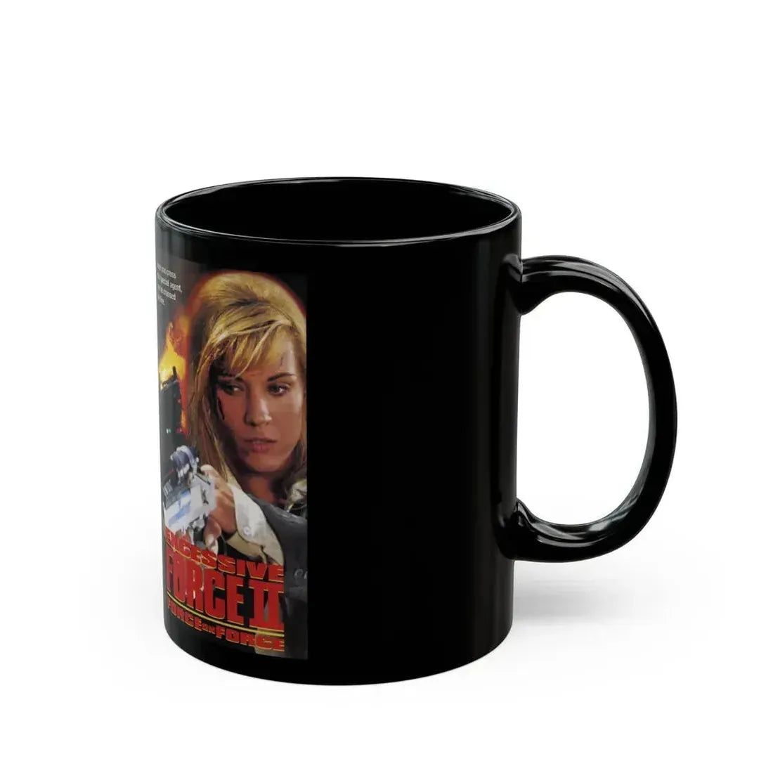 EXCESSIVE FORCE 2 (VHS COVER) - Black Coffee Mug - Go Mug Yourself