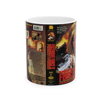 EXCESSIVE FORCE 2 (VHS COVER) - White Coffee Mug 11oz - Go Mug Yourself