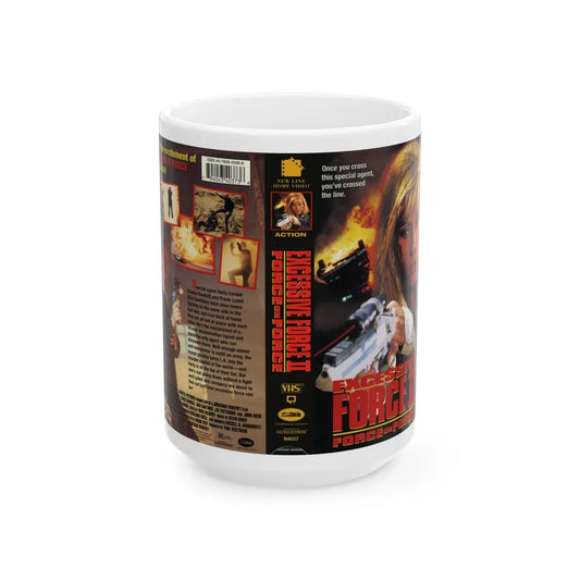 EXCESSIVE FORCE 2 (VHS COVER) - White Coffee Mug-15oz-Go Mug Yourself