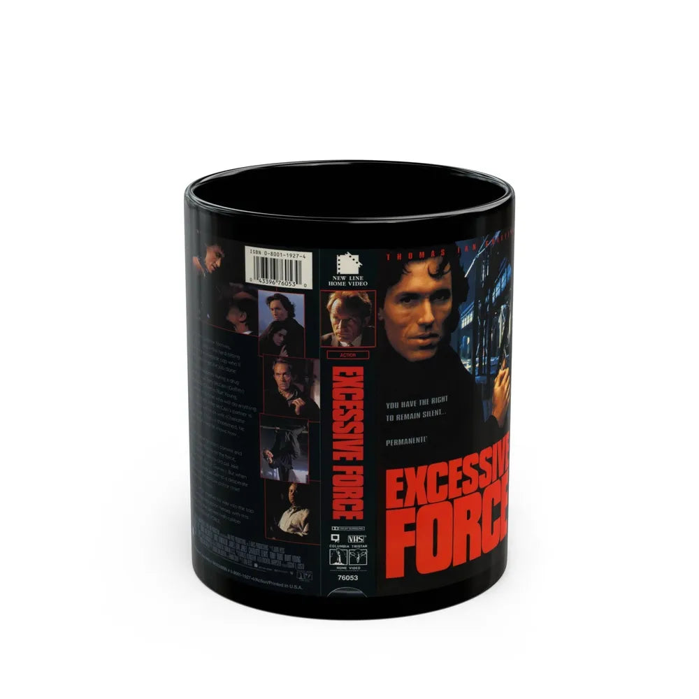 EXCESSIVE FORCE (VHS COVER) - Black Coffee Mug-11oz-Go Mug Yourself