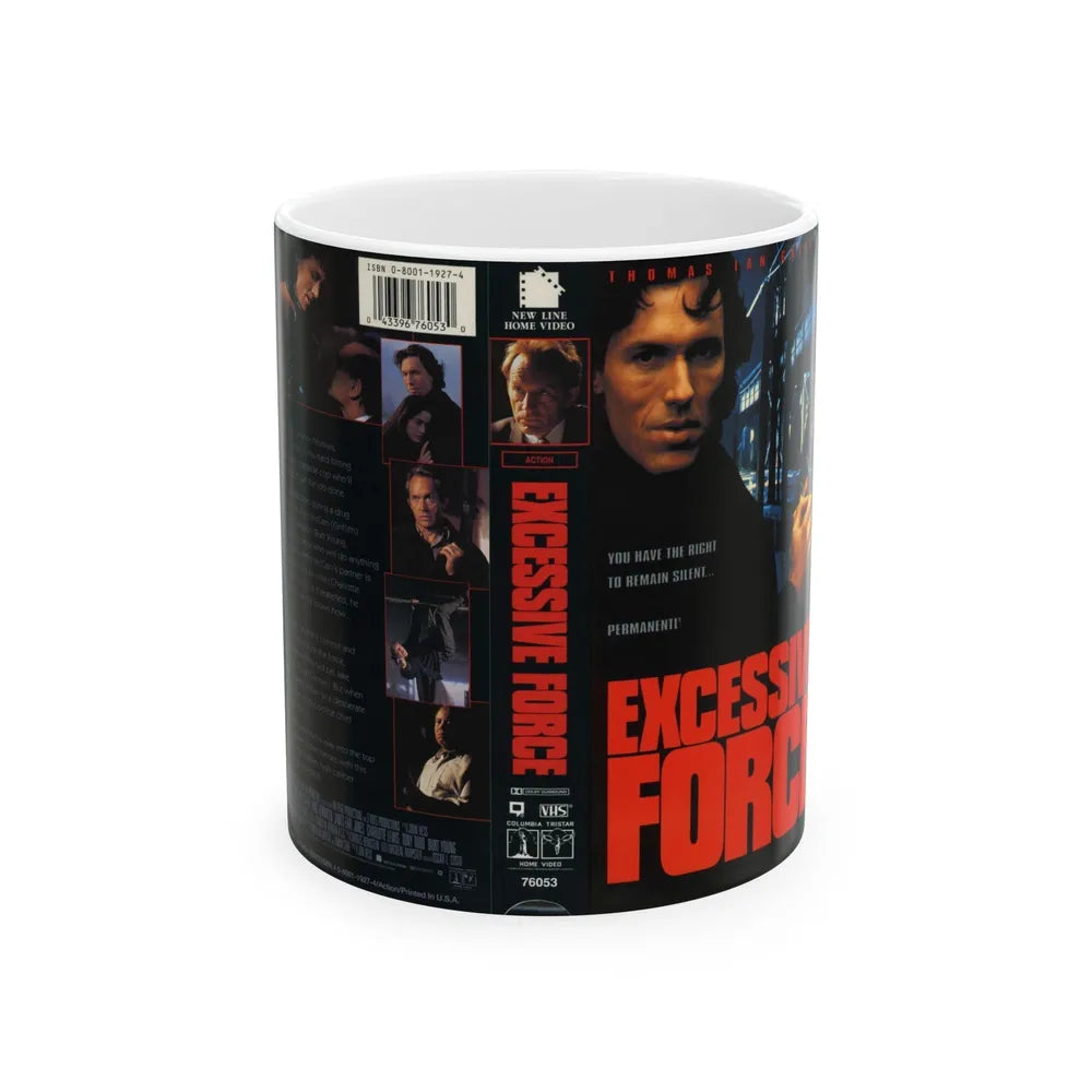 EXCESSIVE FORCE (VHS COVER) - White Coffee Mug-11oz-Go Mug Yourself