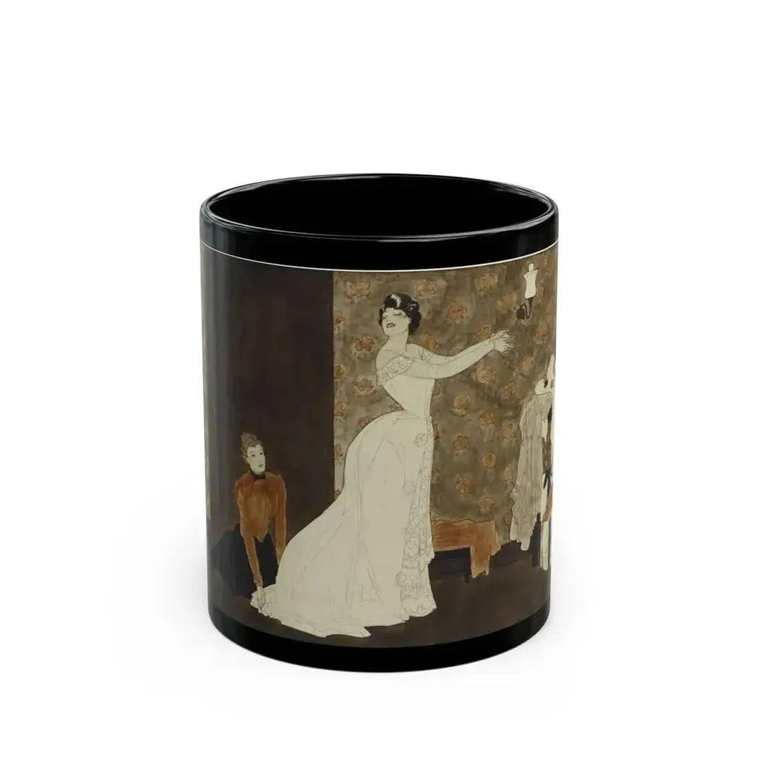 Exclusive Model, Collier's Weekly illustration, February 23, 1935 - Black Coffee Mug 11oz - Go Mug Yourself