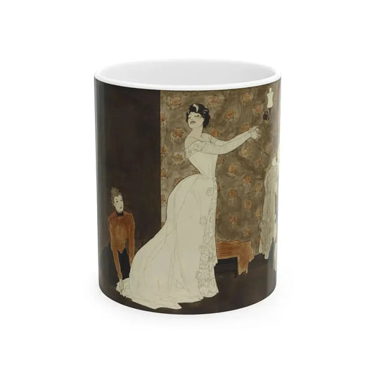 Exclusive Model, Collier's Weekly illustration, February 23, 1935 - White Coffee Mug 11oz - Go Mug Yourself