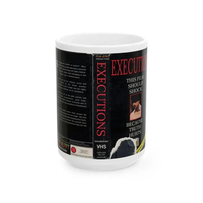 EXECUTIONS THIS FILM SHOULD SHOCK (VHS COVER) - White Coffee Mug 15oz - Go Mug Yourself