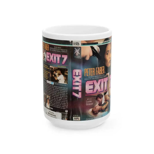 EXIT 7 PETER FABER (VHS COVER) - White Coffee Mug 15oz - Go Mug Yourself