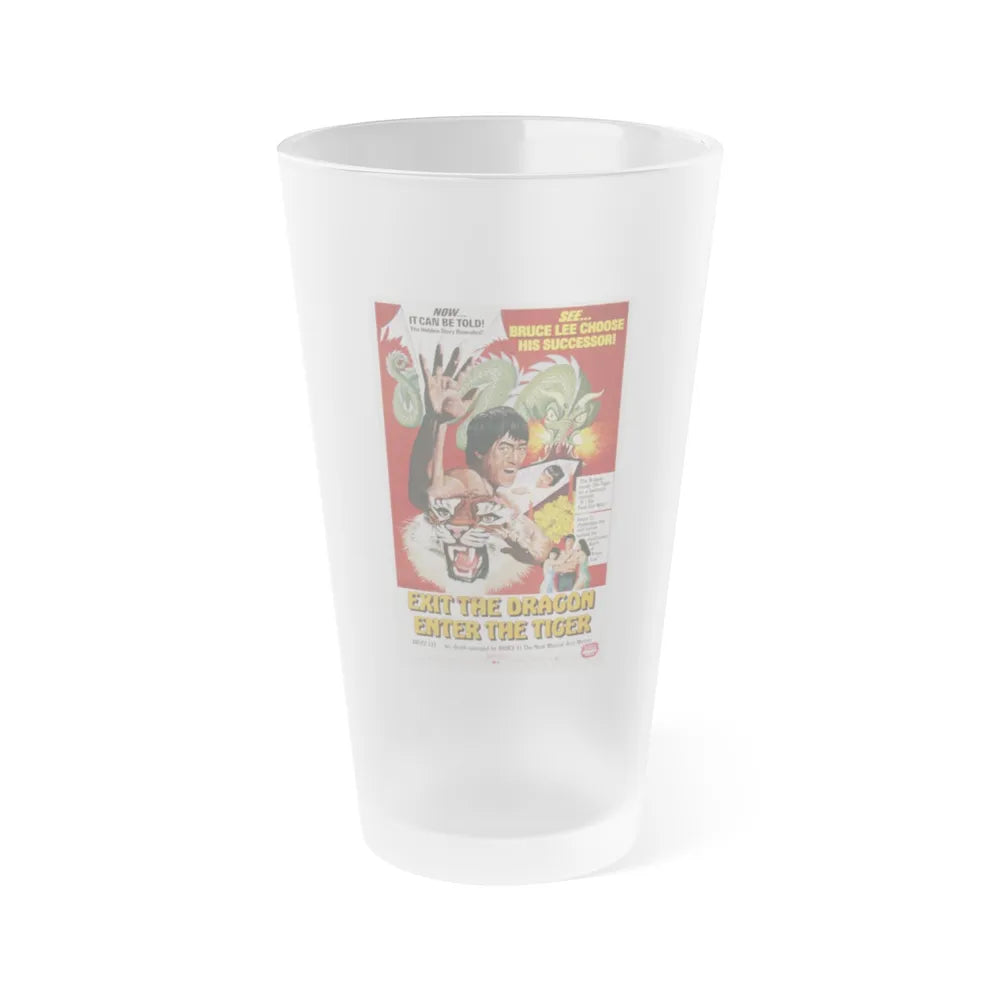 EXIT THE DRAGON ENTER THE TIGER 1976 Movie Poster - Frosted Pint Glass 16oz-16oz-Frosted-Go Mug Yourself