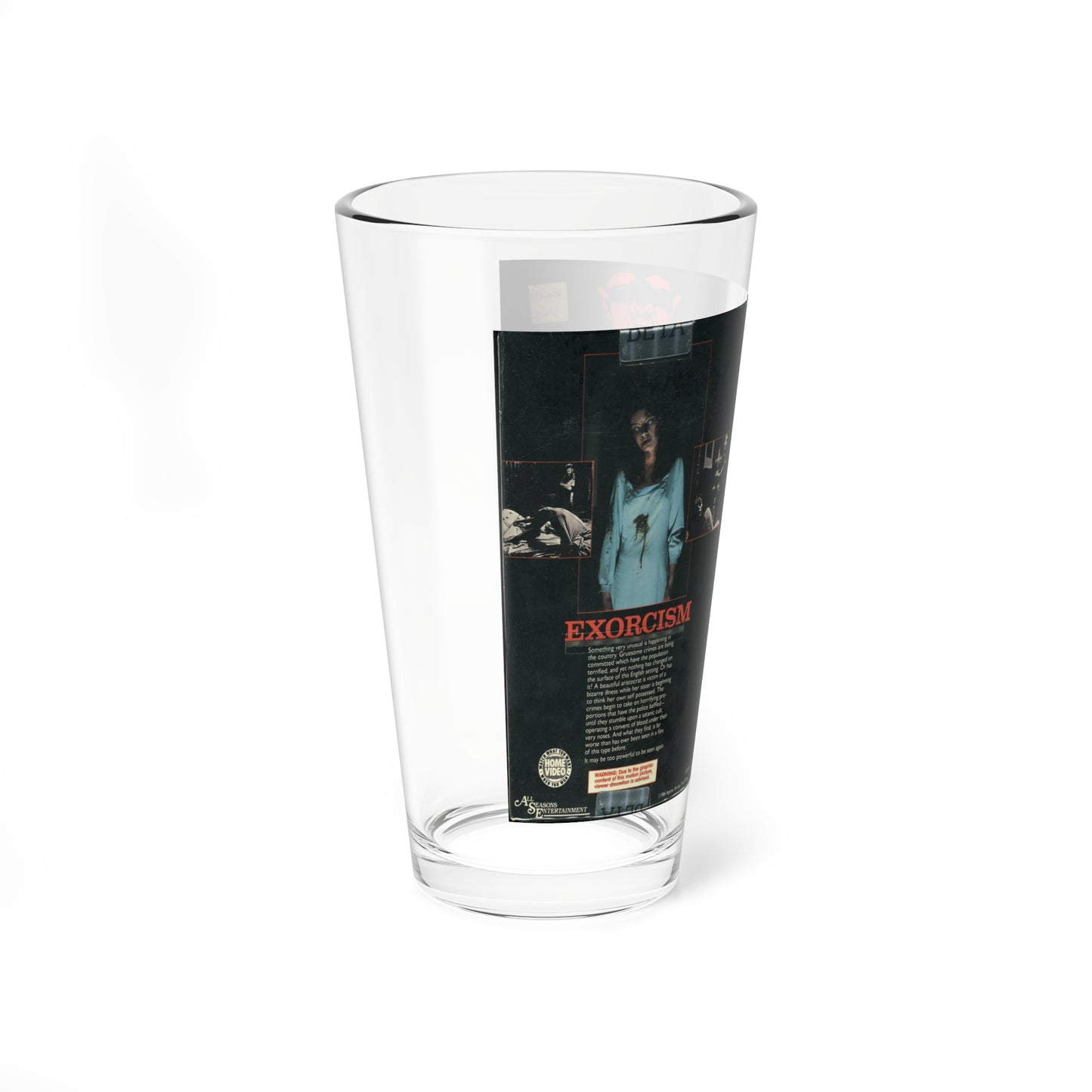 EXORCISM SPANISH (VHS COVER) Pint Glass 16oz-Go Mug Yourself