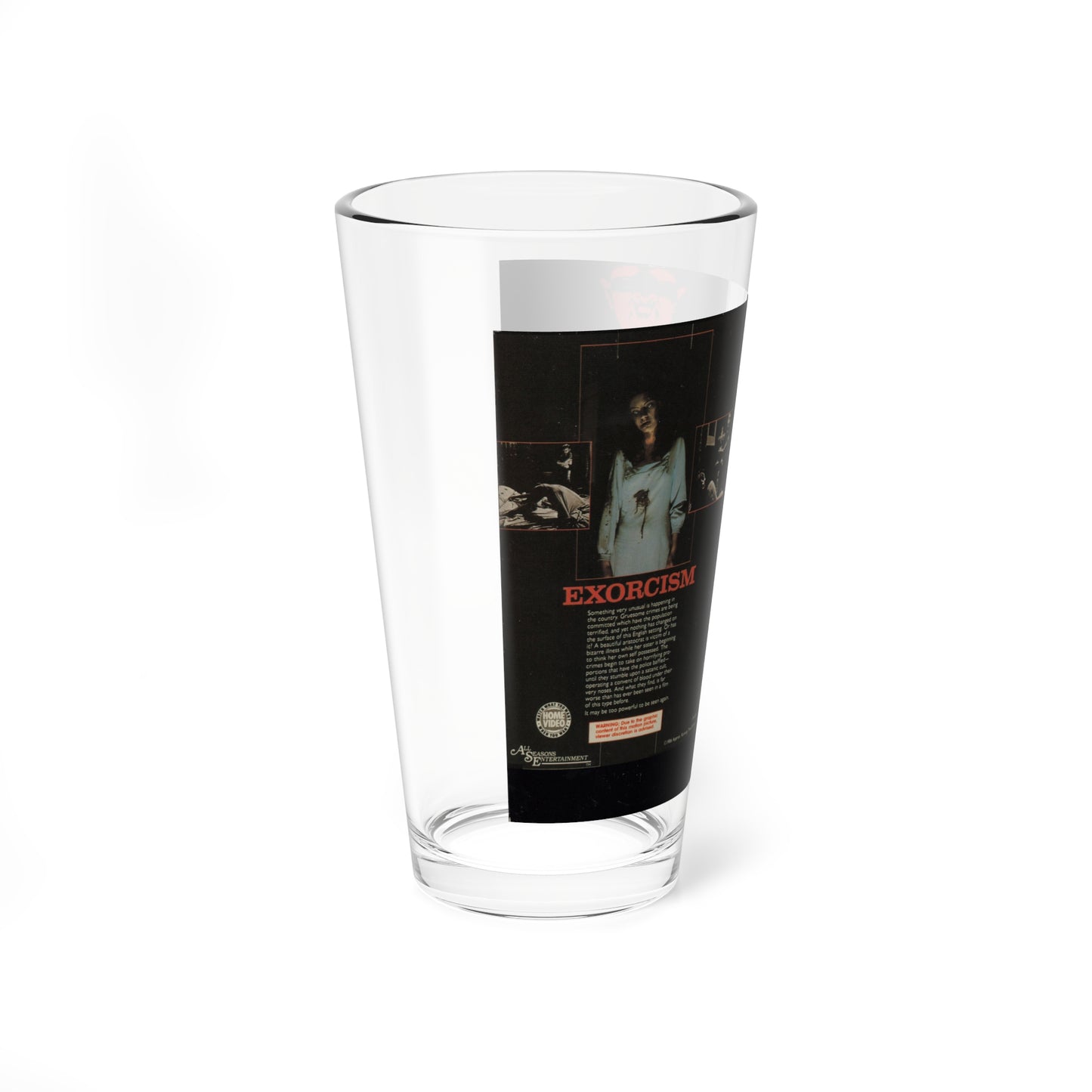 EXORCISM (VHS COVER) Pint Glass 16oz-Go Mug Yourself