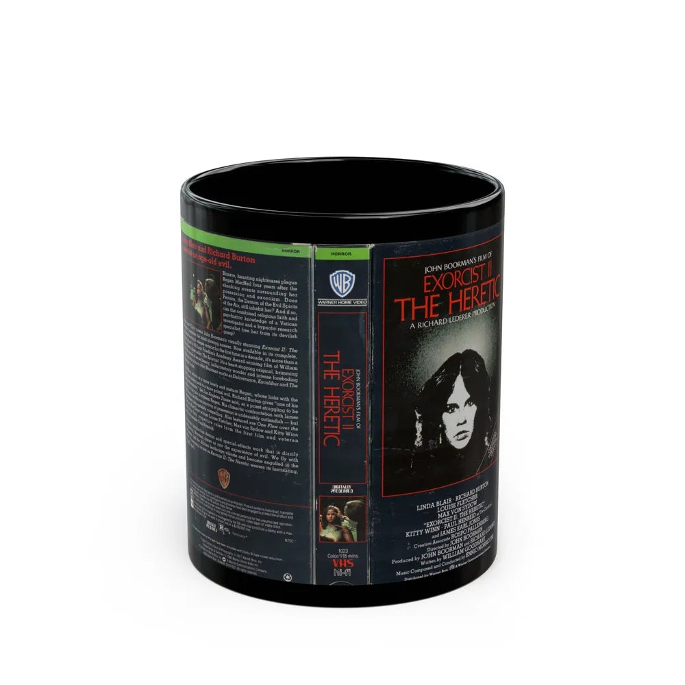 EXORCIST 2 THE HERETIC (VHS COVER) - Black Coffee Mug-11oz-Go Mug Yourself