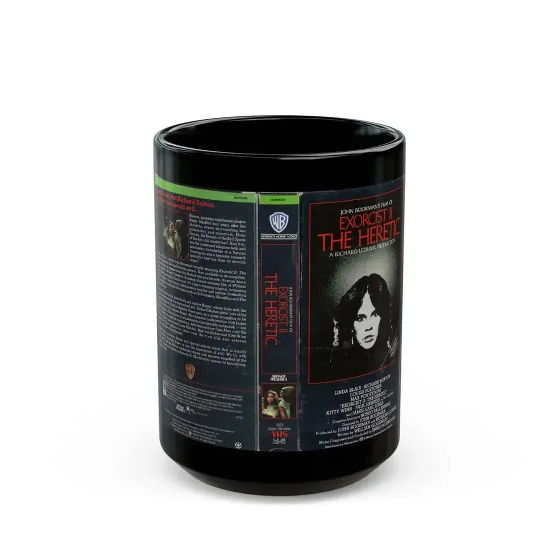 EXORCIST 2 THE HERETIC (VHS COVER) - Black Coffee Mug 15oz - Go Mug Yourself