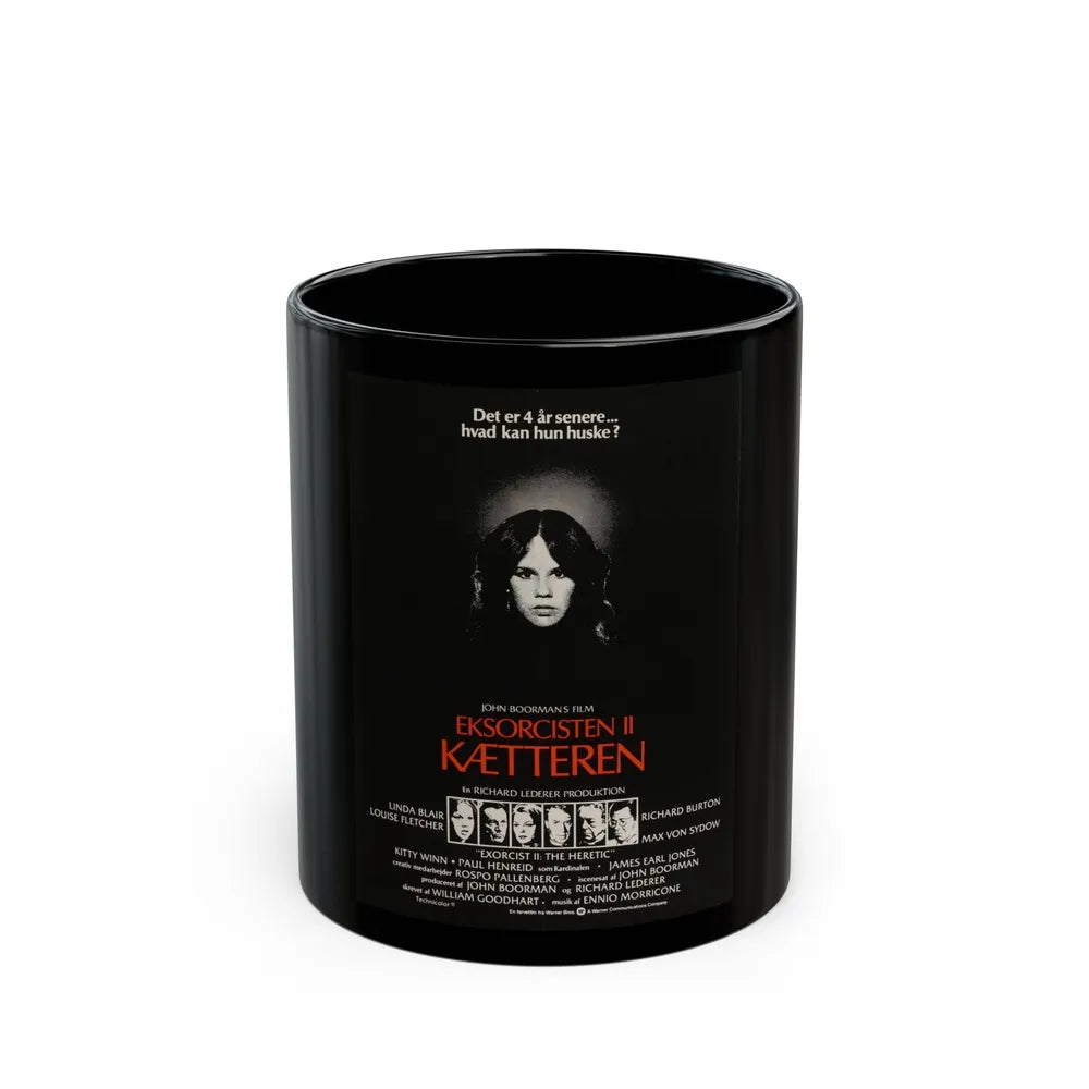 EXORCIST II (DANISH) 1977 Movie Poster - Black Coffee Mug-11oz-Go Mug Yourself