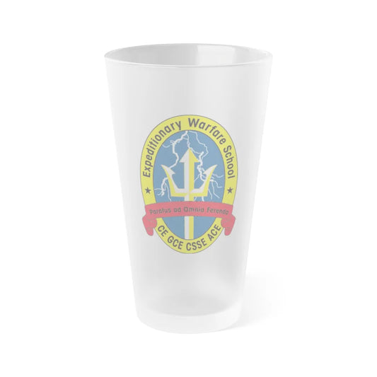 Exp War School (USMC) Frosted Pint Glass 16oz-Go Mug Yourself